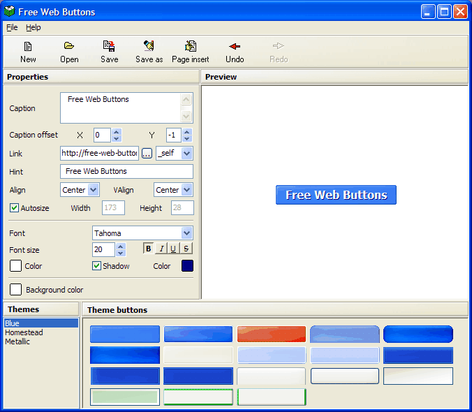 Screenshot of Free Web Buttons 1.01