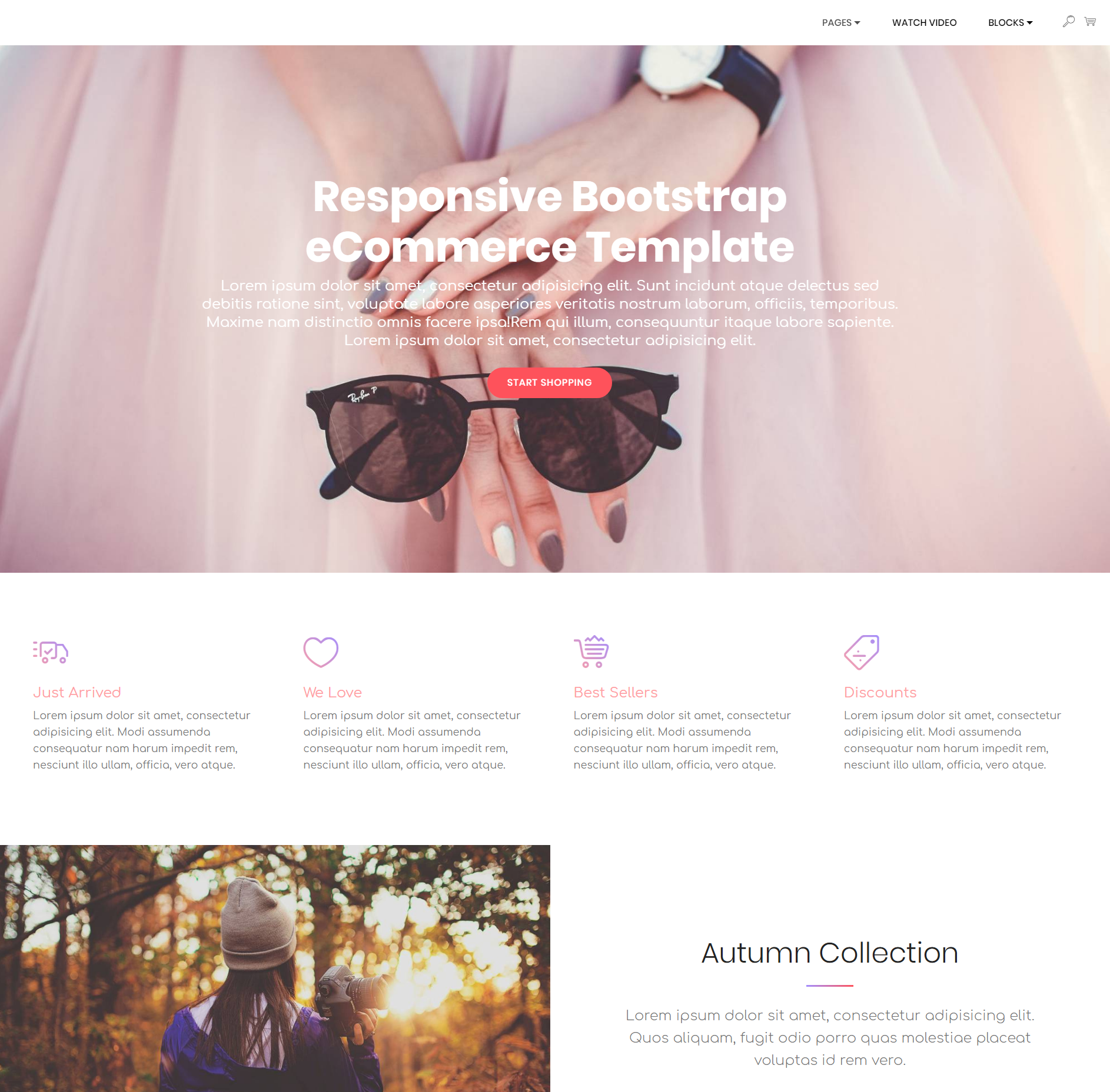 Free Bootstrap Responsive eCommerce Themes