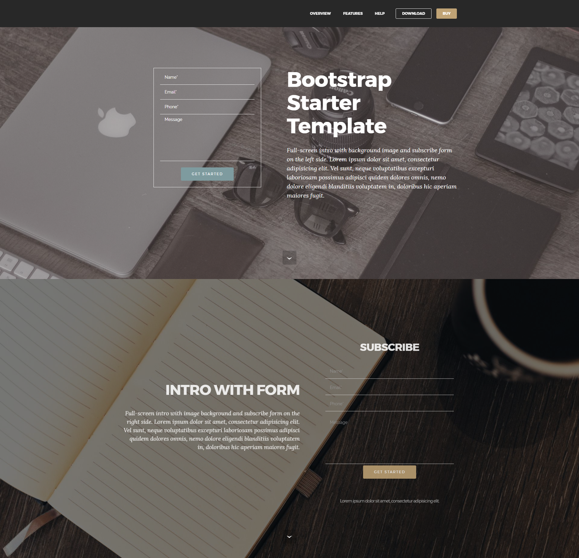 CSS3 Bootstrap Starter Templates