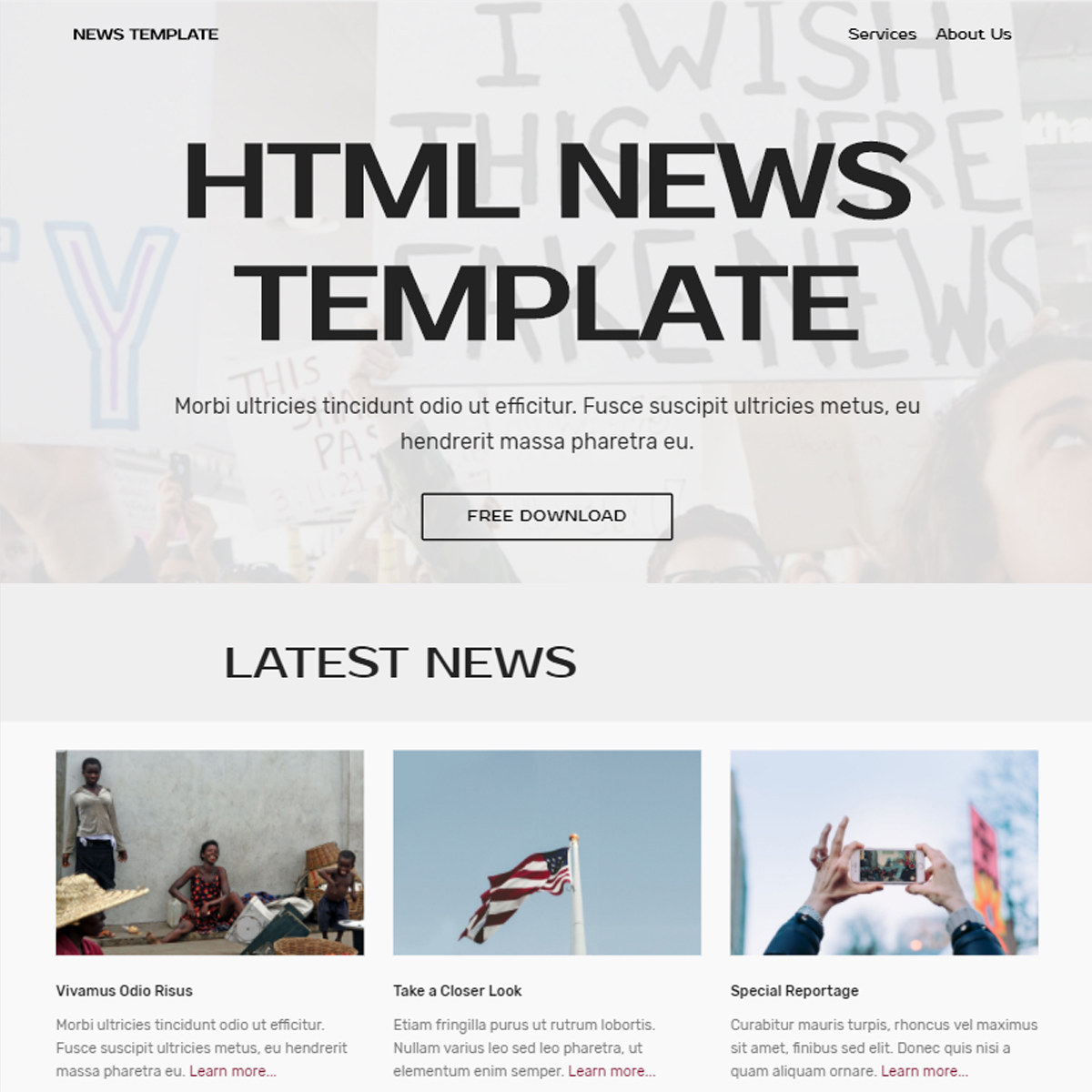 CSS3 Bootstrap News Themes