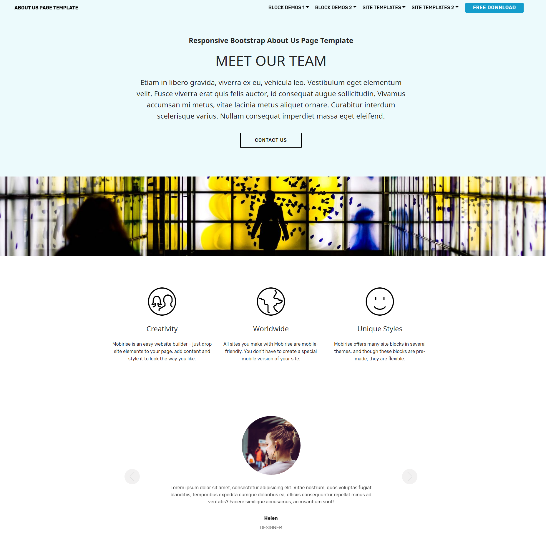 HTML Bootstrap About Us Templates