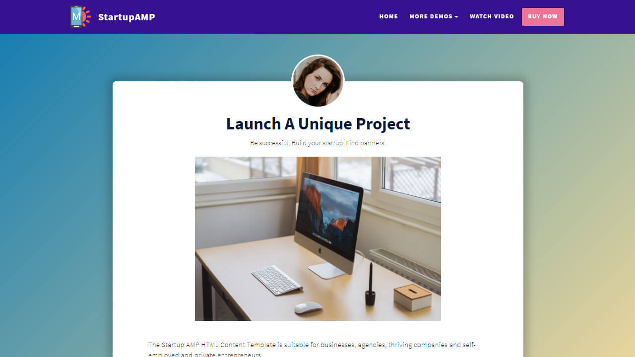Startup AMP Content Template